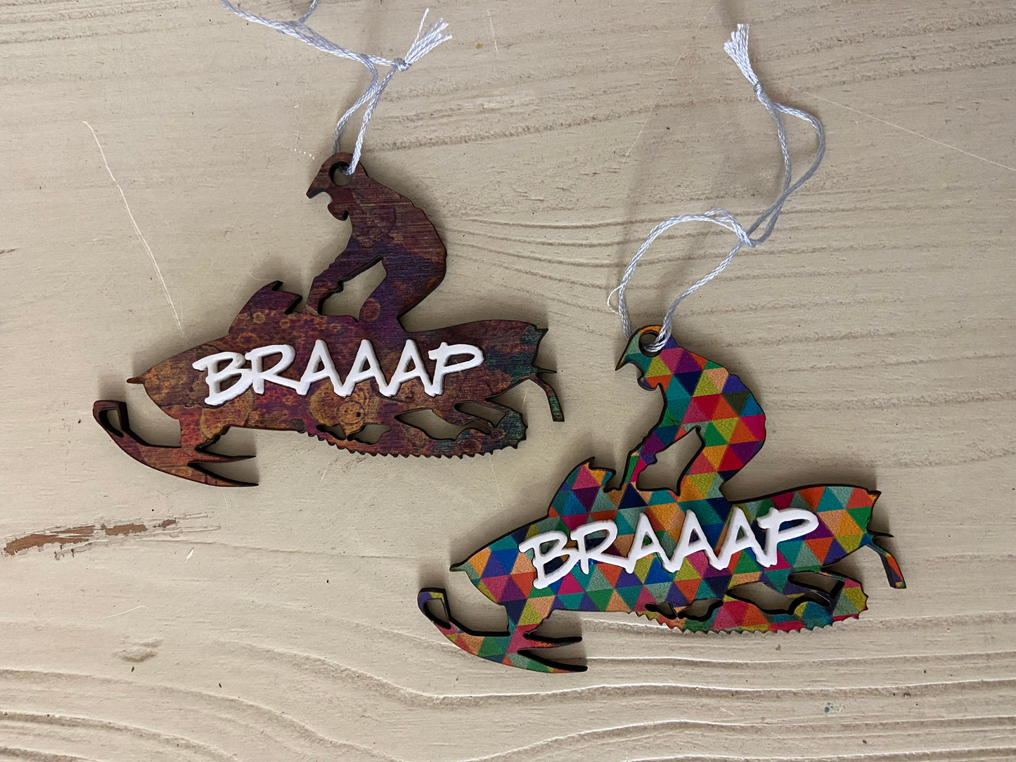 Braaap Snowmobile Christmas Tree Ornament