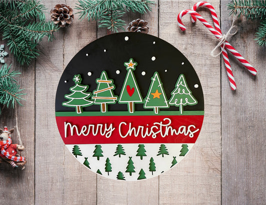 Merry Christmas Tree Door Hanger