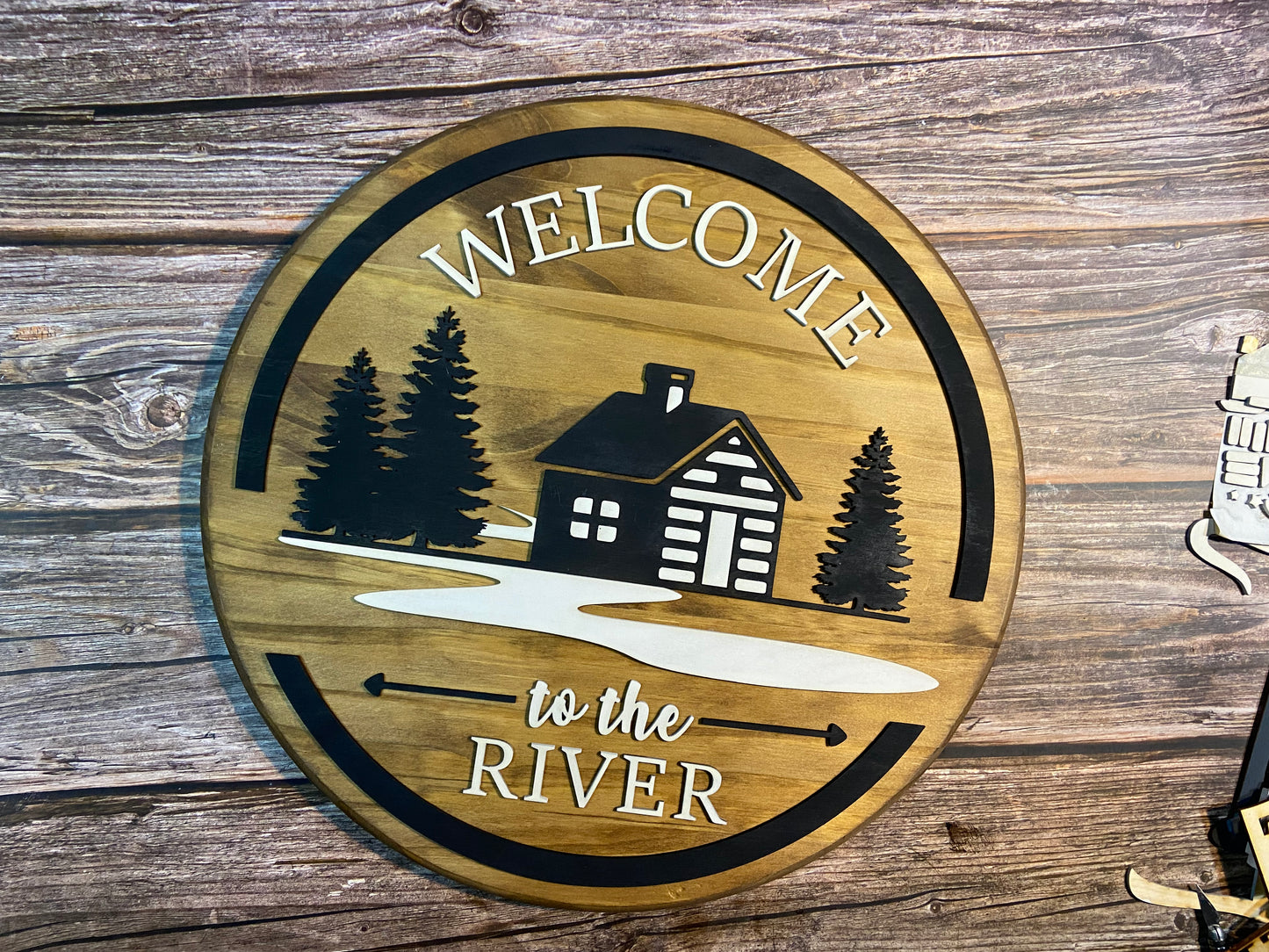 Welcome to the River Wood Sign
