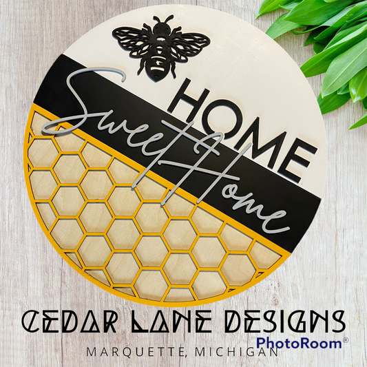 Home Sweet Home Bee Wall Sign