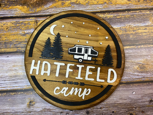 Pop Up Camper Personalized Camp Sign